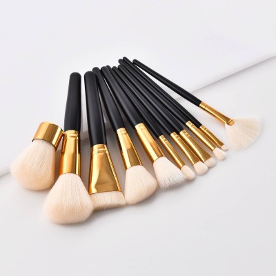 11pcs gold professional make up brushes powder brush makeup brush set custom logo